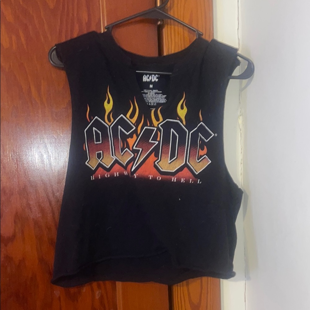 AC/DC Black Sleeveless Crop Top